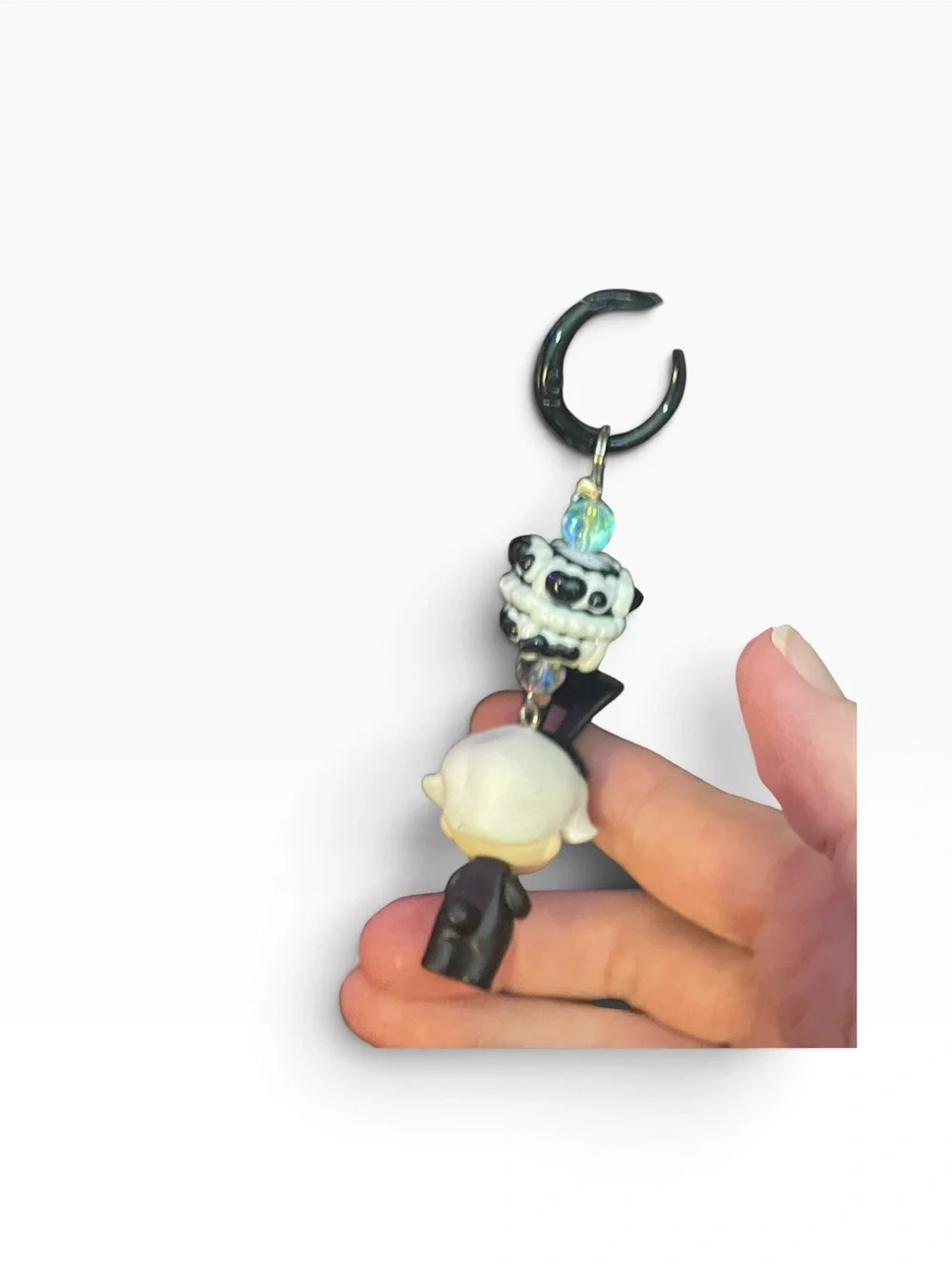 Unbranded Chibi Bunny Girl Bag Charm Keychain| Iridescent Bead Novelty
